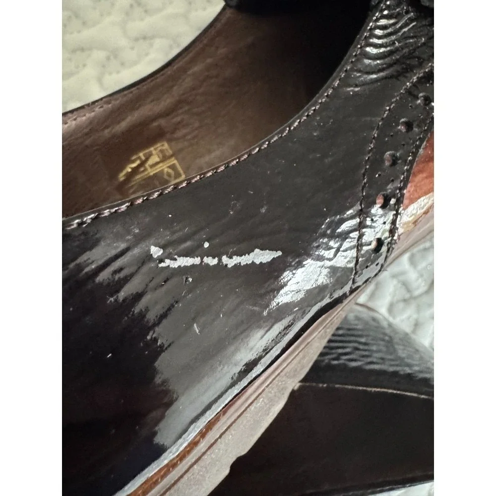 Wonders Talla Tri-Color Wingtip Patent Leather Tassel Loafers Size EU 38/US 7.5